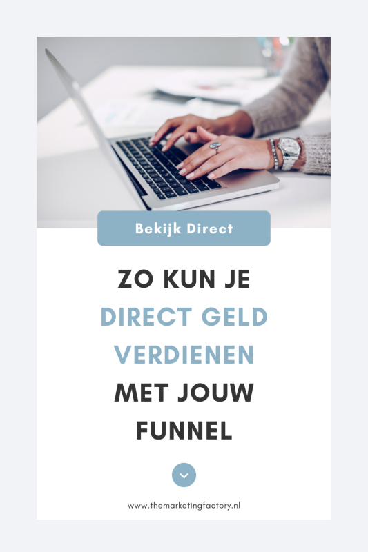 Zet je funnel slimmer in door een aanbod aan te bieden op je bedanktpagina. Daarmee verdien je meteen geld aan je gratis content. En kun je gewoon dagelijks passief inkomen verdienen als online ondernemer
