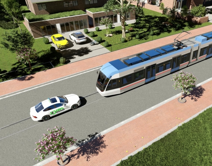 auto-achter-tram