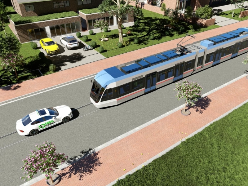 auto-achter-tram
