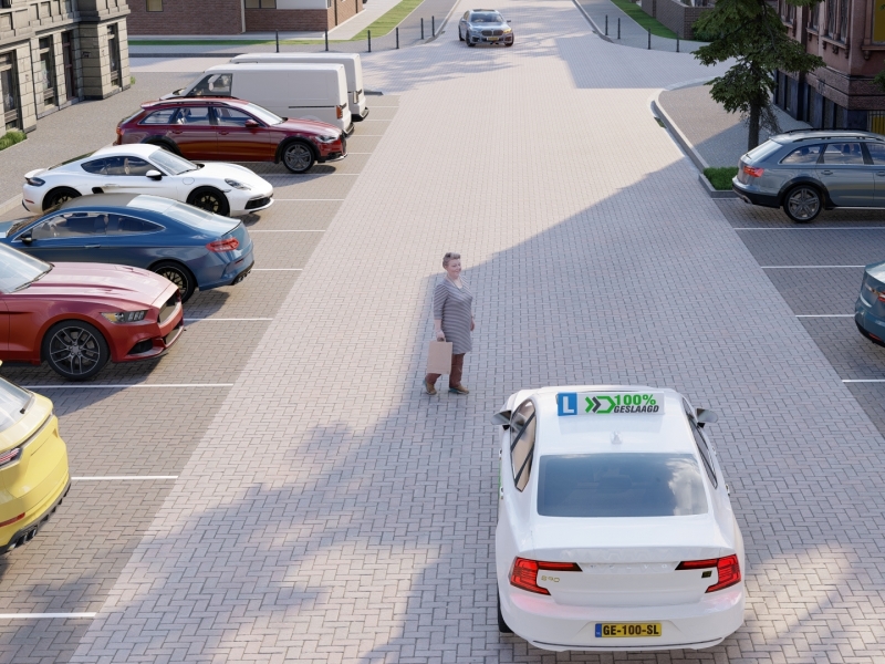 auto-voetganger-woonerf
