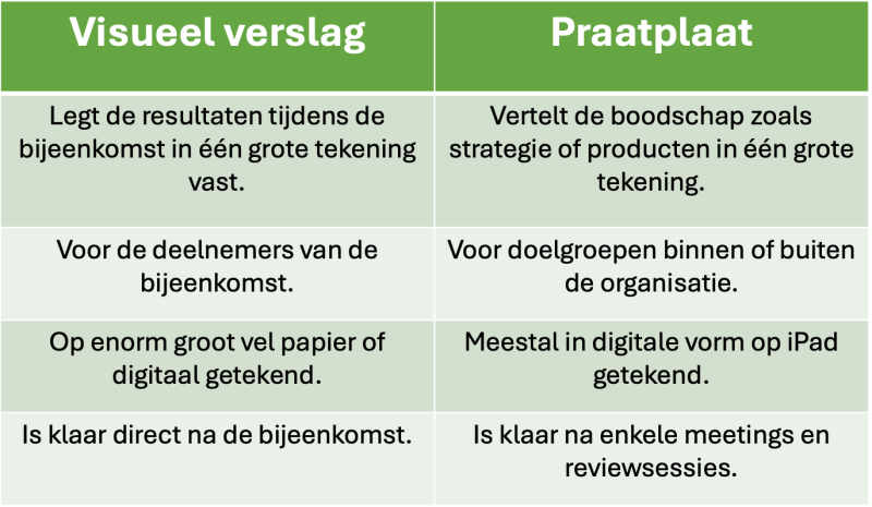 Visueel verslag vs praatplaat