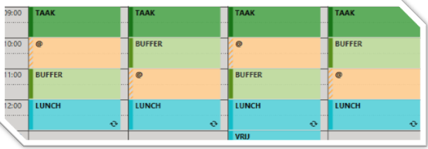 Blokken in agenda
