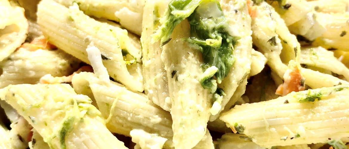 Penne met krab en groene asperges