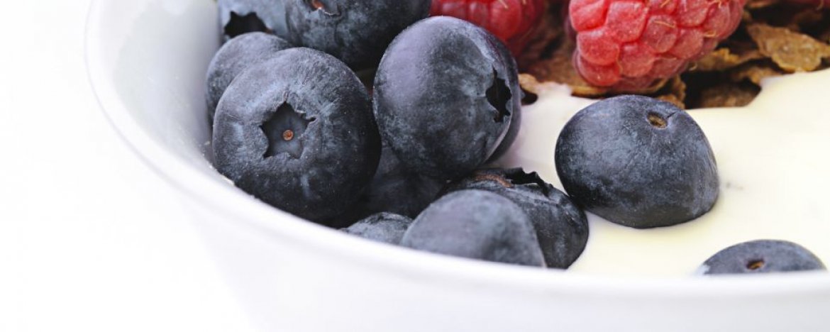 Biologische yoghurt met vers fruit