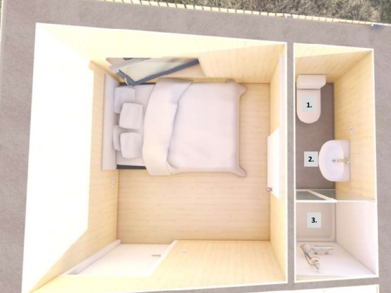 Tiny House Little Nature - plattegrond slaapkamer