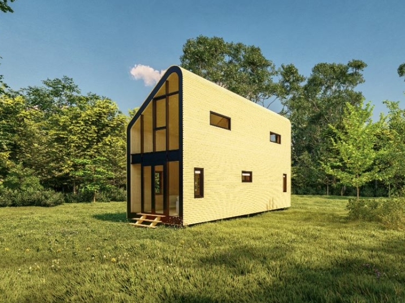 Tiny House Terra - buitenkant hout met antraciet