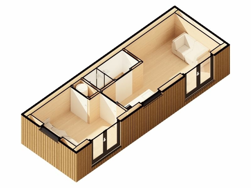 3D plattegrond Tiny House Amani
