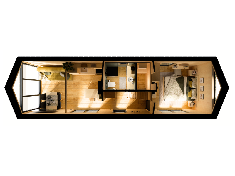 Plattegrond benedenverdieping Tiny House Zenit