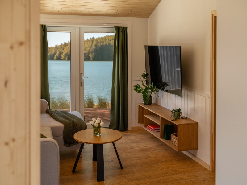 Tiny House Evergreen - bank met TV