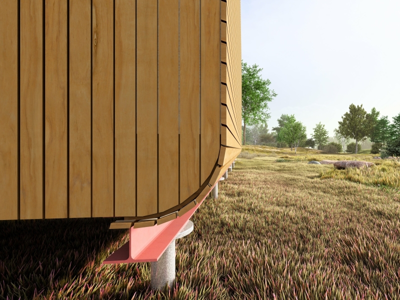 Tiny House Little Nature XL - plaatsing op schroefpalen