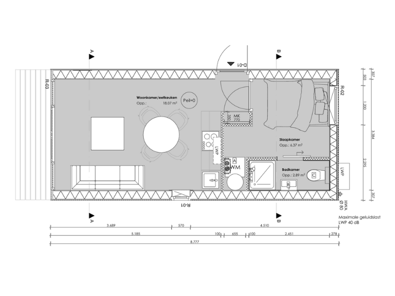 Plattegrond Tiny House Little Nature 2.0