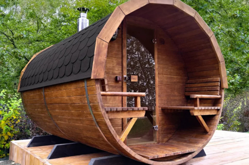 Ronde sauna 300cm voor Tiny House