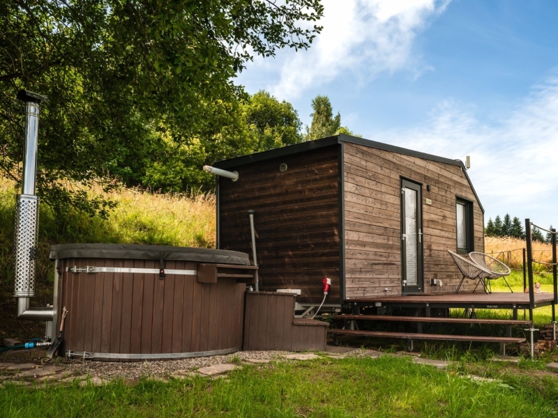 Hottub naast Tiny House