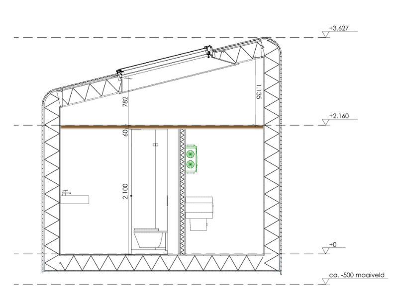 Tiny House Little Nature XL - dwarsdoorsnede 2