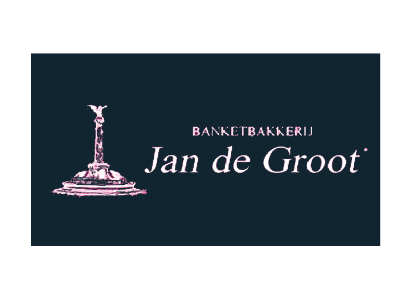 Logo Banketbakker Jan de Groot. zeer gewaardeerde klant van TMC bedrijfskleding en bekend om haar beste Bossche Bollen