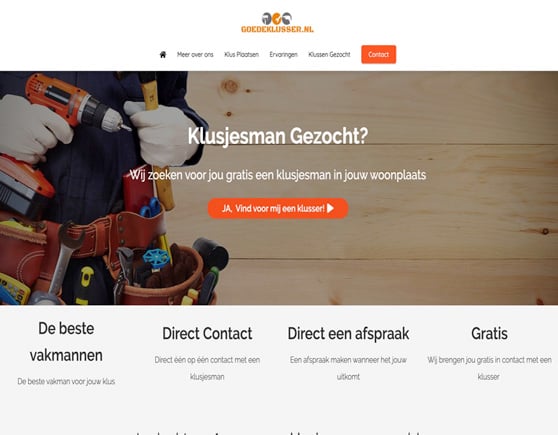 website gemaakt voor klusbedrijf