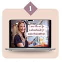 Startende beautyondernemer zet haar salon op met behulp van de online Startersopleiding, inclusief kant-en-klare formulieren en social media-planning.