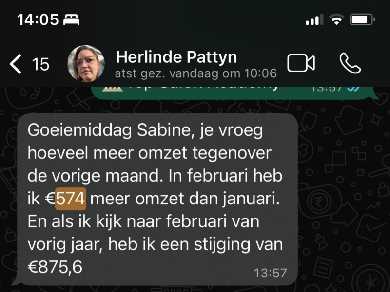 review herlinde 876 meer per maand door het succesvol salon programma