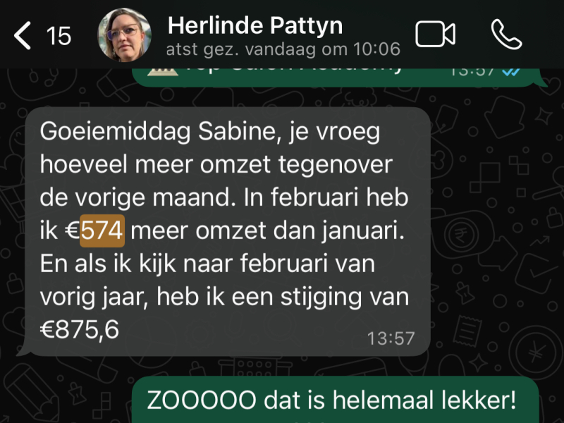 review herlinde 876 meer per maand door het succesvol salon programma