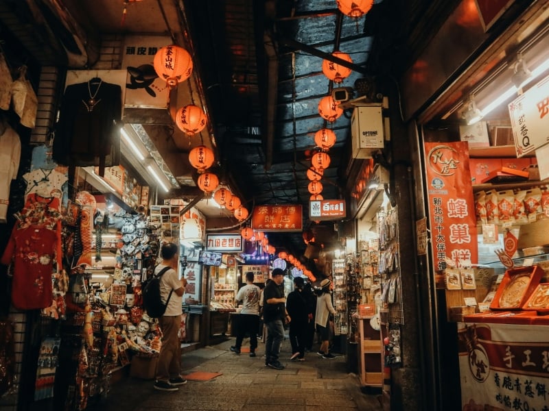 Rode lantaarns in Taiwan. Je komt ze op meerdere plekken tegen tijdens de rondreis