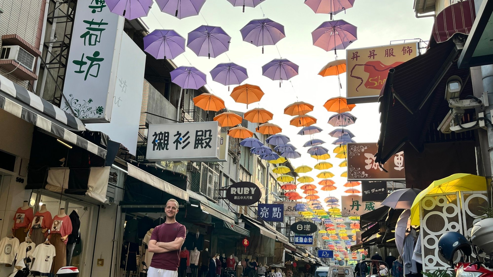 Joey in Taiwan voor het begeleiden van de rondreis door Taiwan