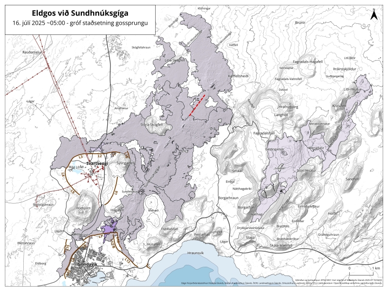 Start van de erutpie bij Litla-Skogfell