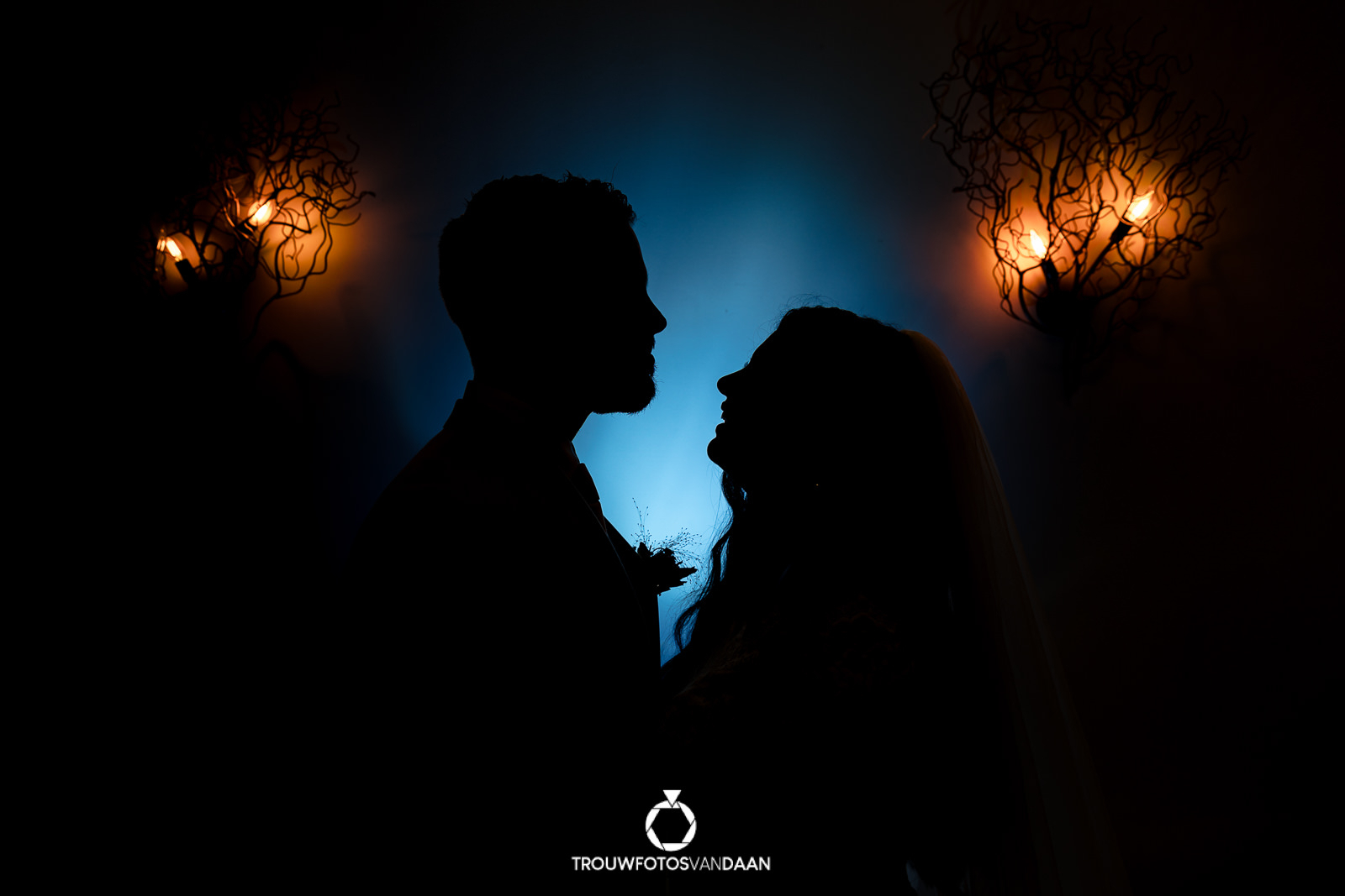 silhouette shot trouwfotografie