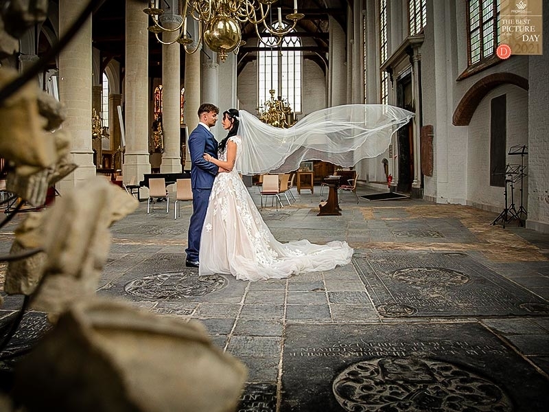 Fotoshoot bruiloft kerk Schiedam