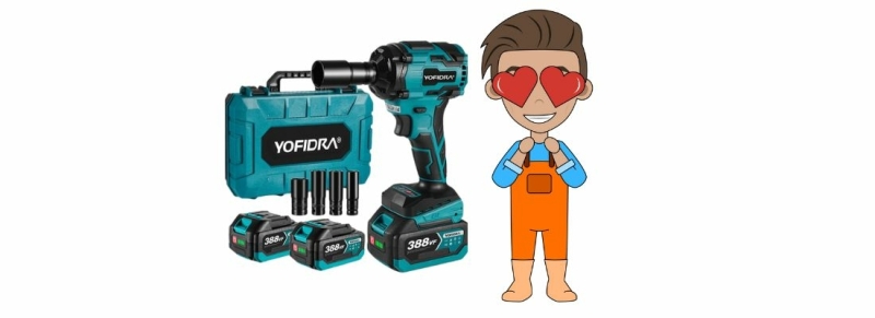 Yofidra Accu Slagmoersleutel Yofidra Accu Slagmoersleutel