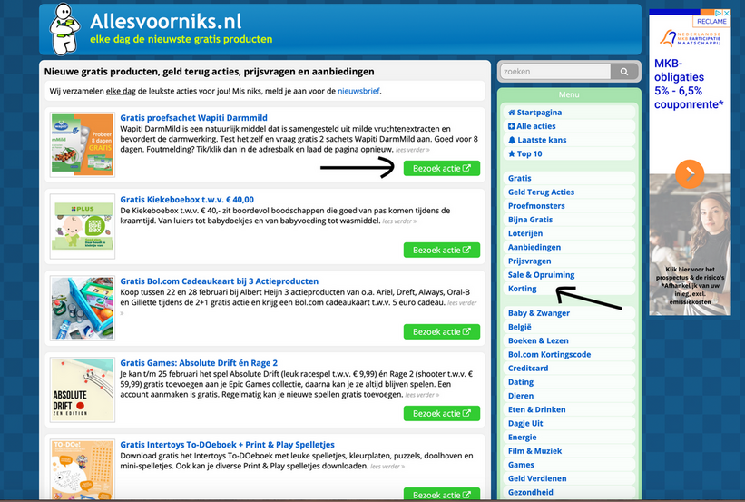 Affiliate marketing websites voorbeeld: allesvoorniks.nl - online geld verdienen