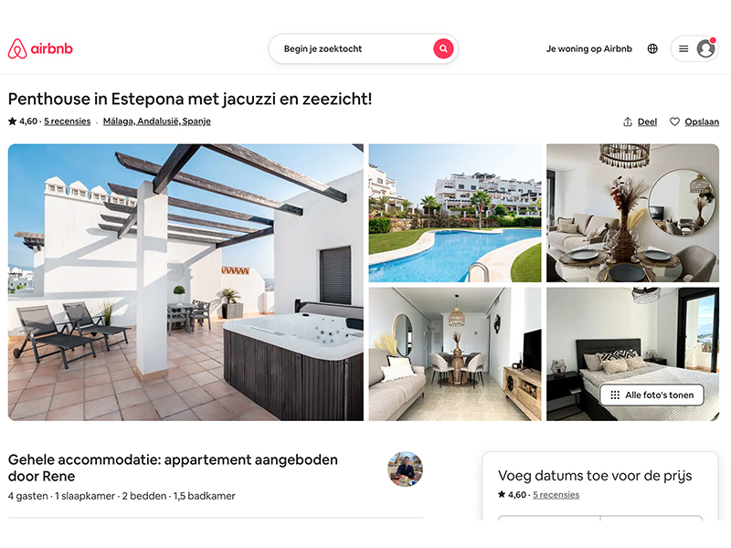 Penthouse rene in marbella op airbnb