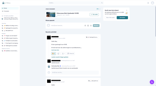 Afbeelding van website met community omgeving