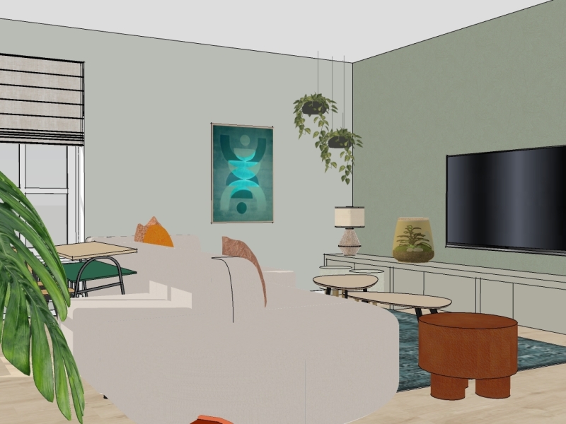 3D interieurontwerp woonkamer overdinkel
