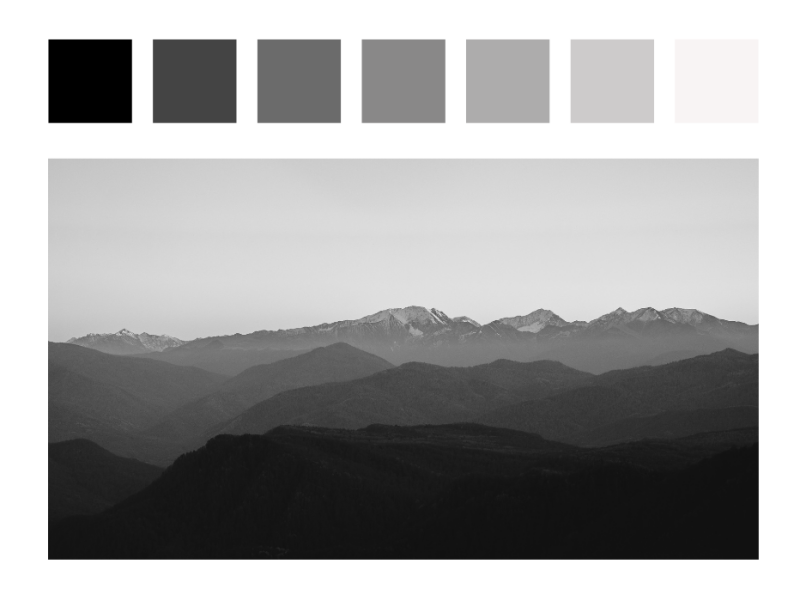 Achromatisch kleurenschema | Zwart wit kleurenpallet