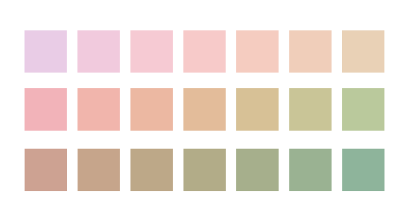 Voorbeeld analoog kleurenschema pastellen