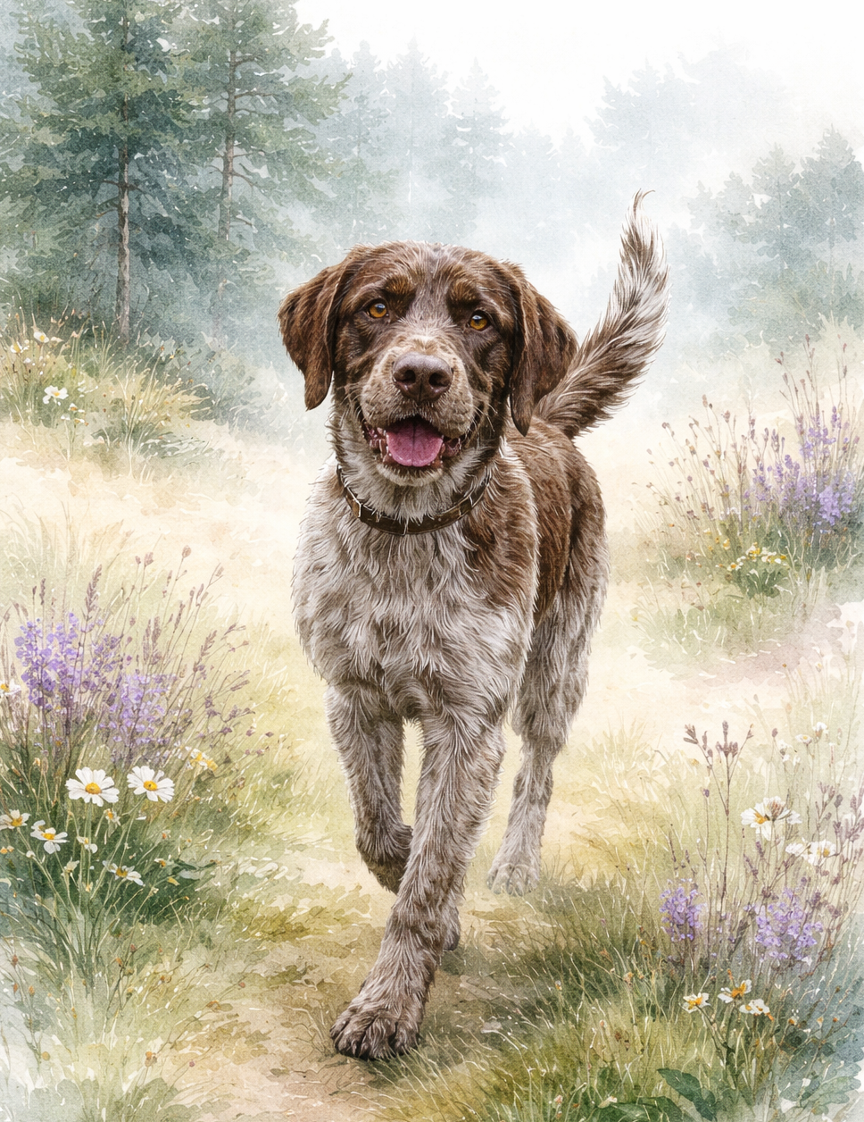 duitse staande hond in bos null