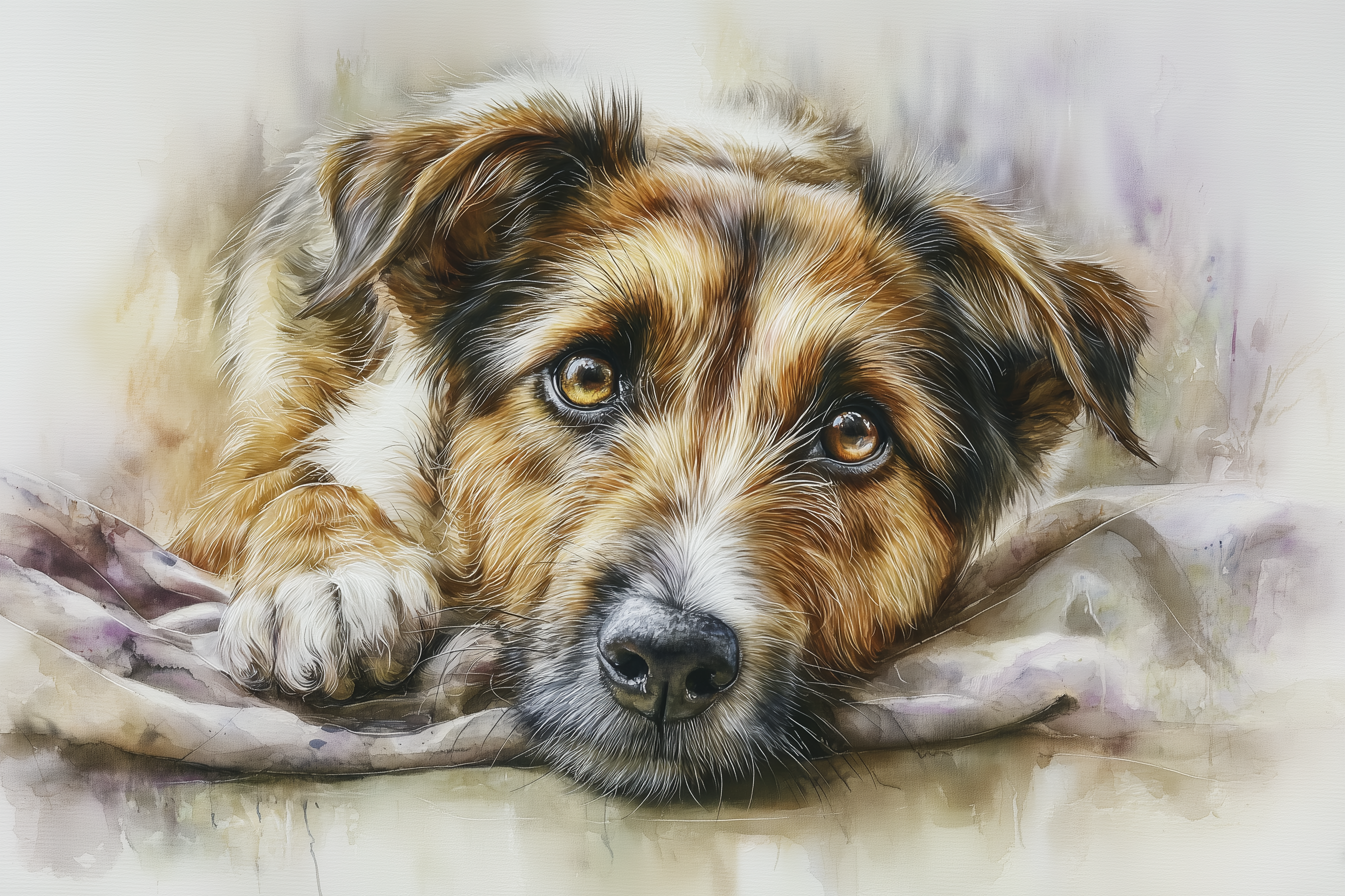 herplaatser-hond-adoptiehond hond gestrest op een dekentje