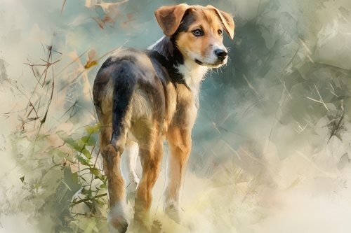 Online pubercursus voor je hond Jonge puberhond tijdens een wandeling voor de online pubercursus