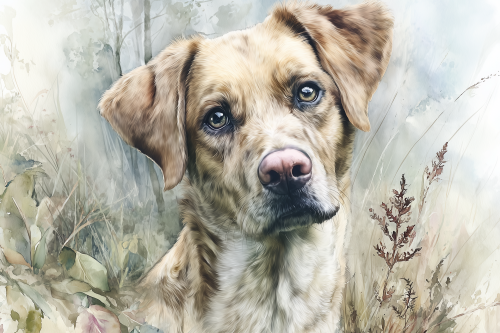 hond kijkt in de lens