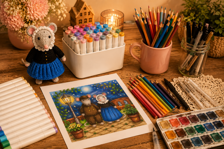 Benodigdheden cosy coloring