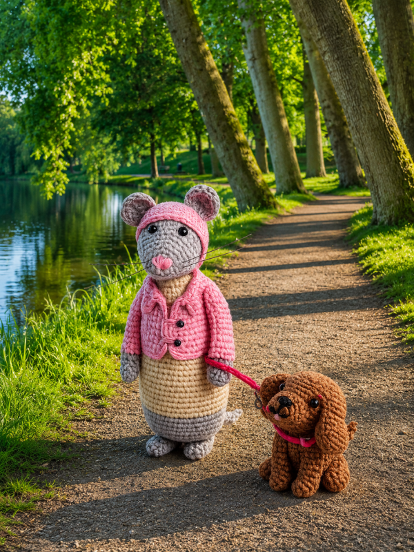 Muis janna en hondje Rosa