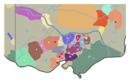 Overzichtskaart wijngebieden Victoria