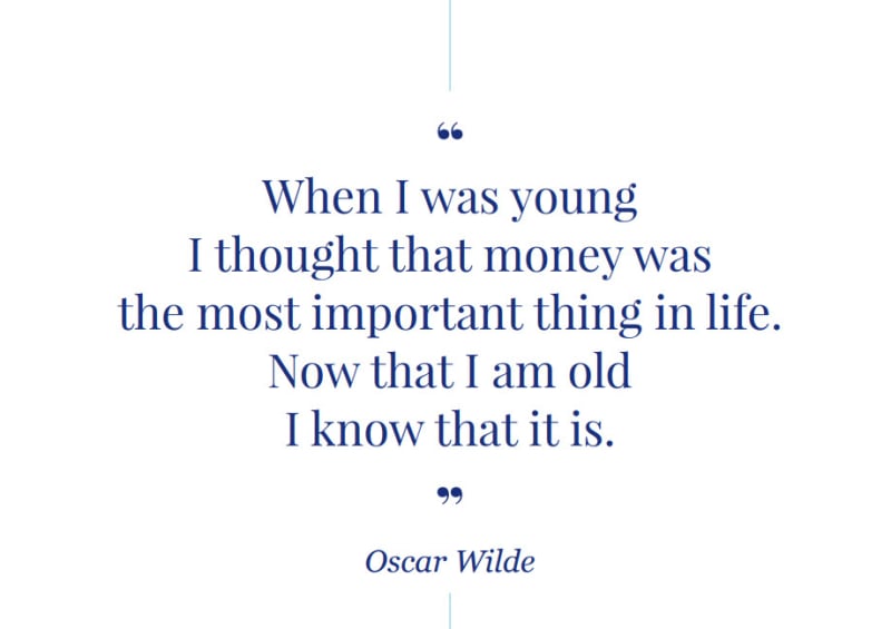 Geldzorgen en rol geld - quote van Oscar Wilde