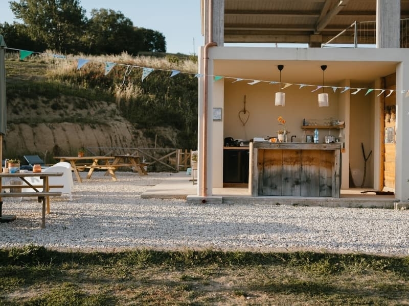 Bar en terras bij Camping Vista Fermo