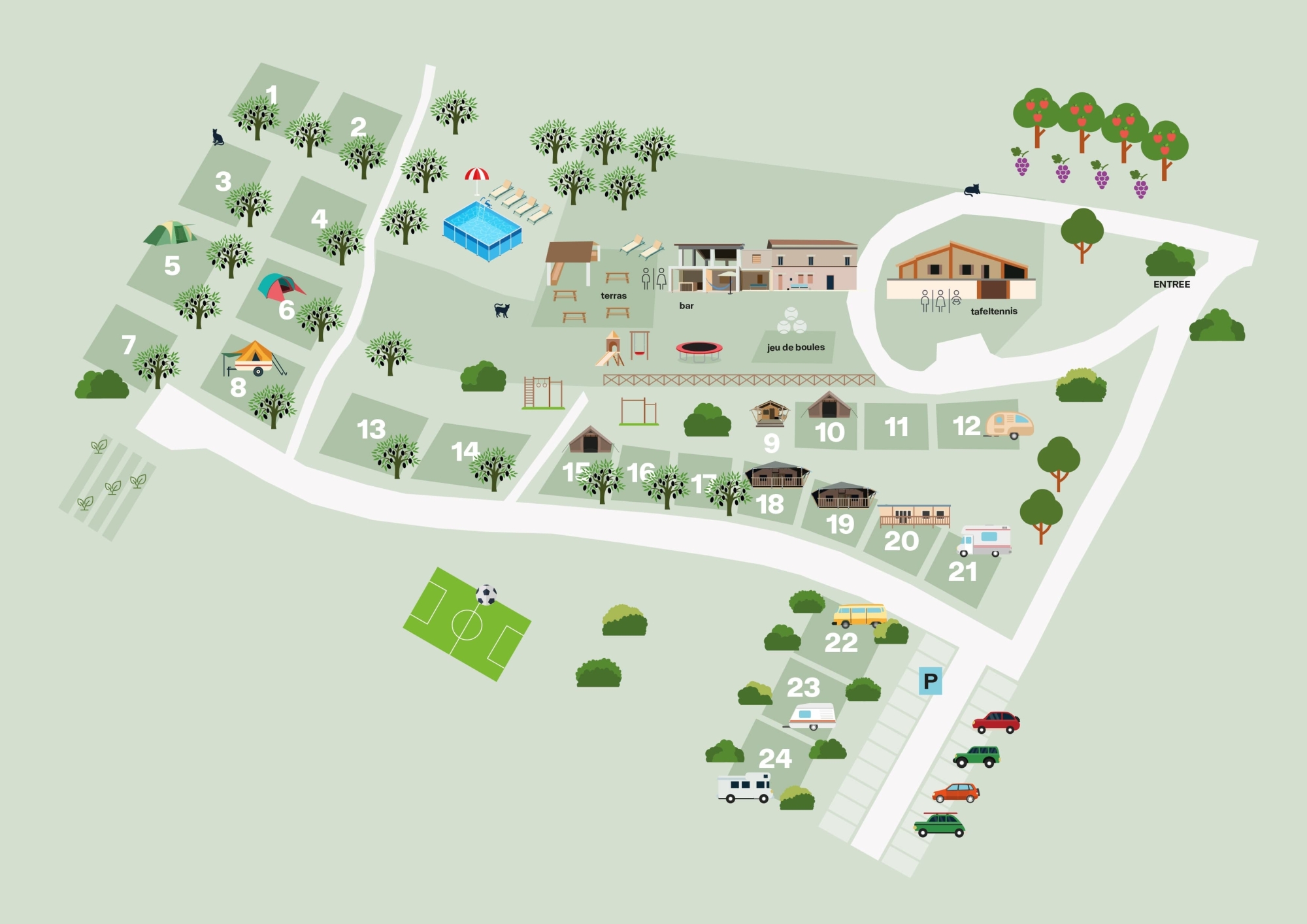 Plattegrond Agriturismo Camping Vista Fermo Le Marche Italië