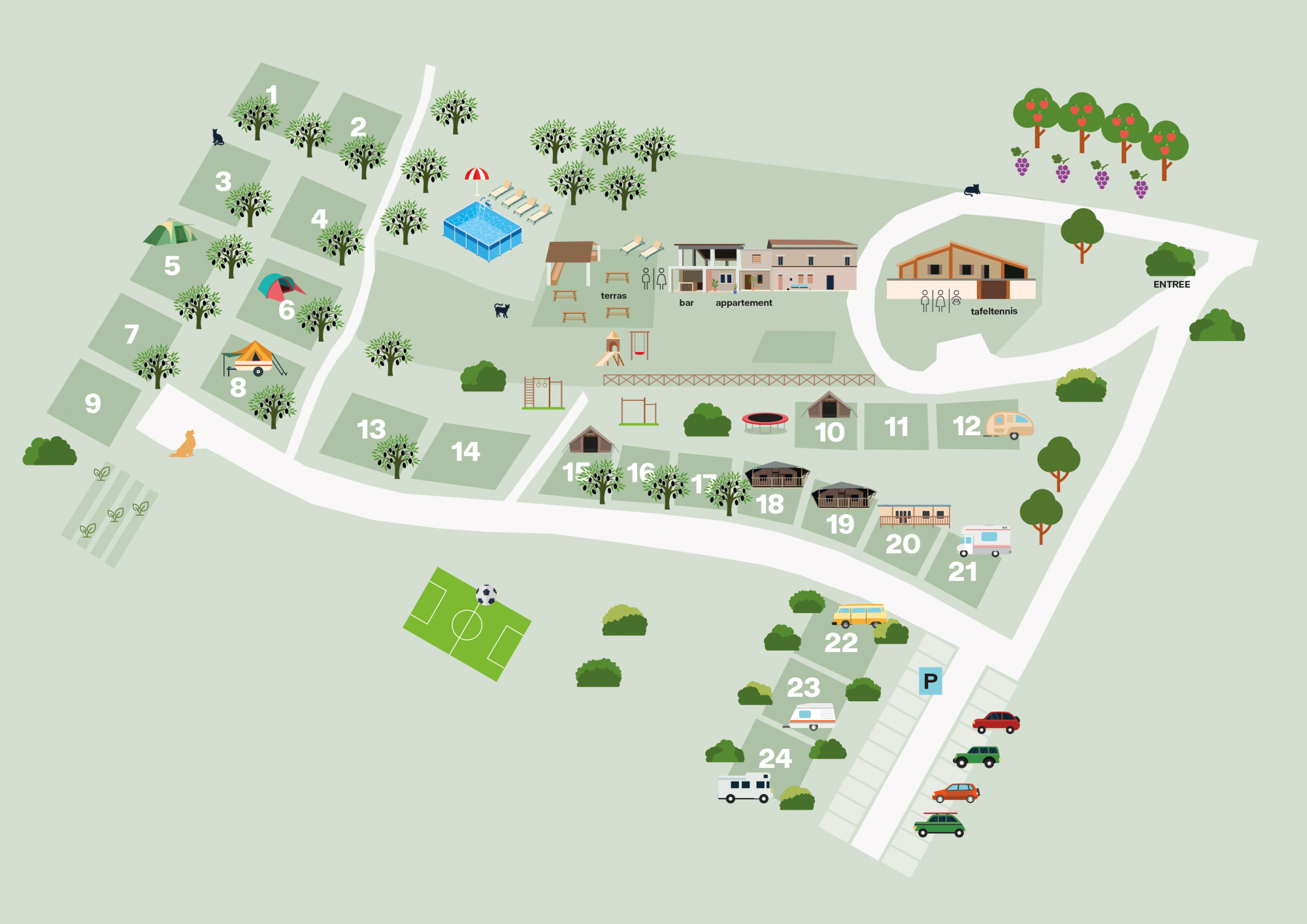 Plattegrond Agriturismo Camping Vista Fermo Italië