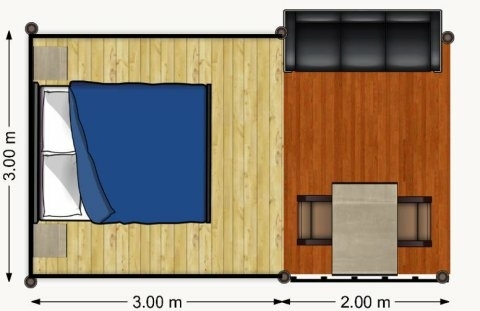 Plattegrond Safarisetje - Grote tent - Camping Vista Fermo