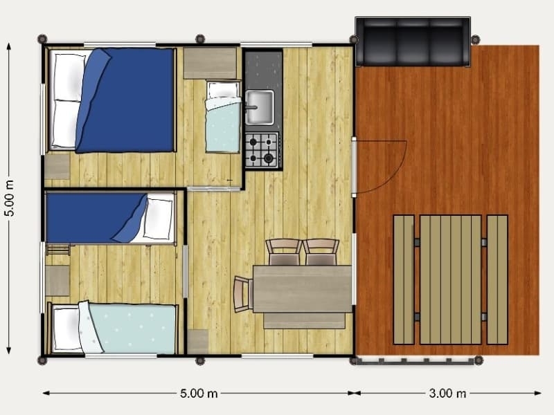 Plattegrond - Safaritent Comfort - Camping Vista Fermo