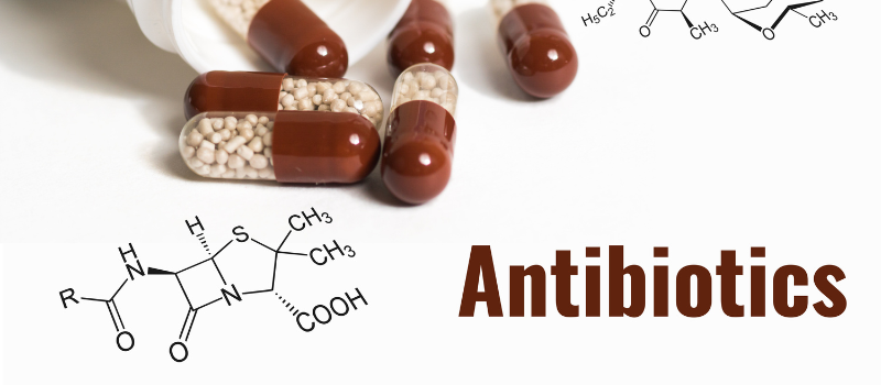 Antibioticacapsules met chemische structuur, kinkhoestbehandeling