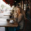 Vrouw glimlacht in een café als illustratie bij een review over de Clean Reset detoxcursus.